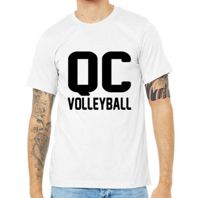 Adult QC Volleyball White T-shirt Thumbnail