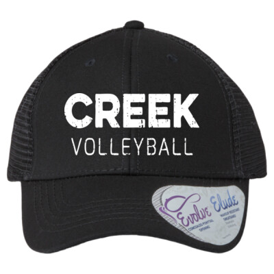 Women's Creek Volleyball Black Trucker Cap Thumbnail